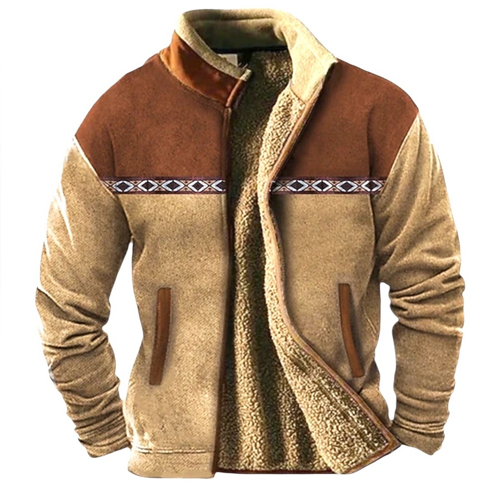 Cozy Southwestern Aztec Print Fleece Women’s Small Jacket Statement Piece Boho